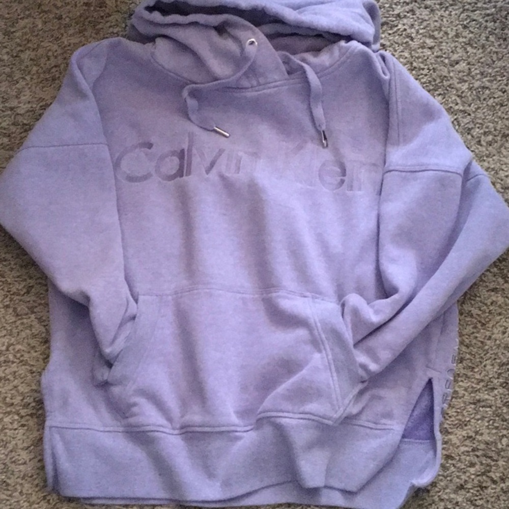 Calvin Klein Lavender/Blue Hooded Sweatshirt size M 108